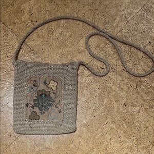 Tan Crossbody Bag with appliqué design